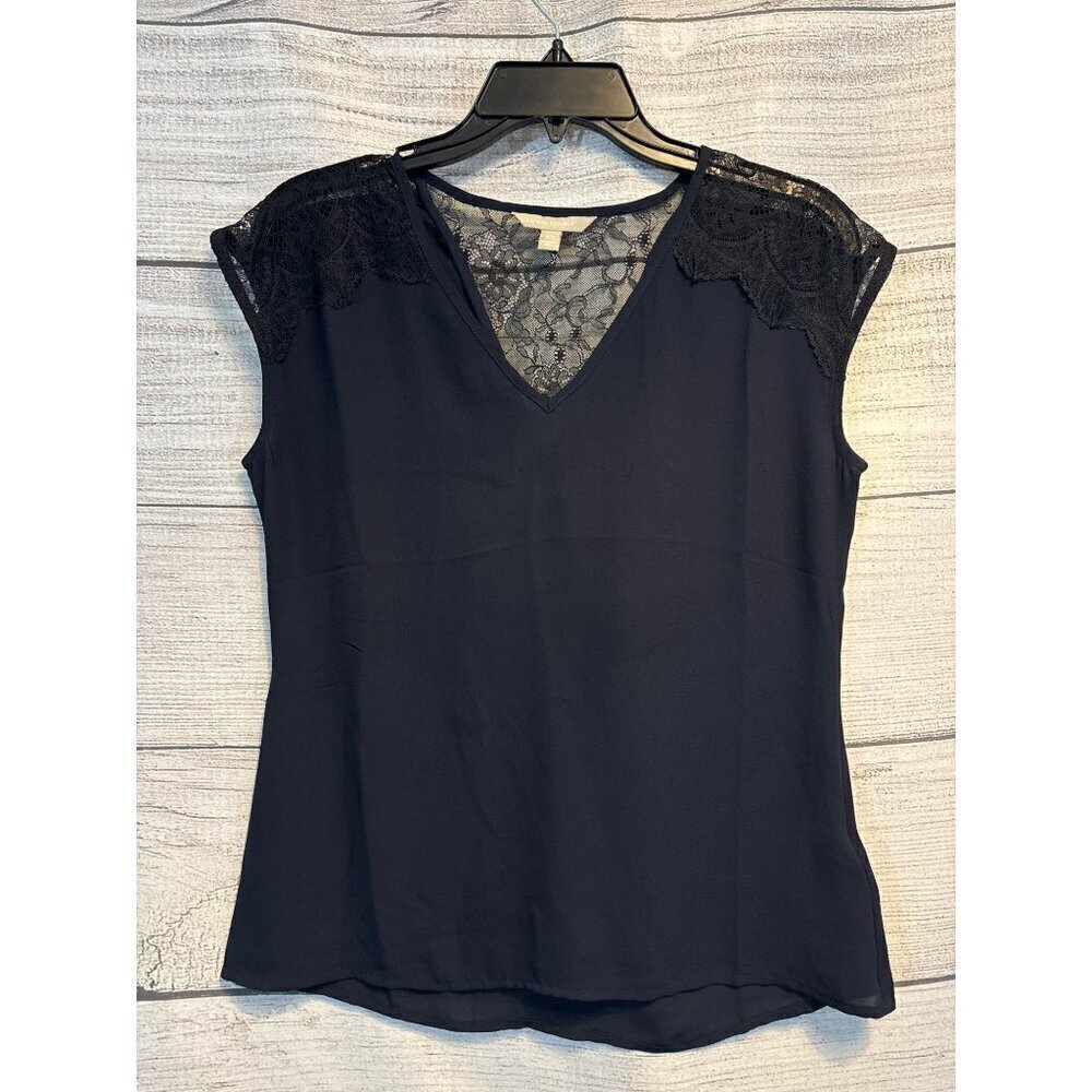 Banana Republic Lace Trim V-Neck Blouse Size XSP